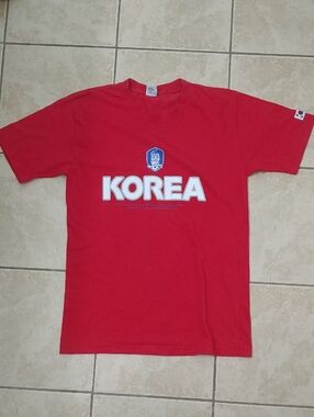 Vintage 2002 FIFA World Cup T Shirt South Korea National Team Red Tee Unisex S
